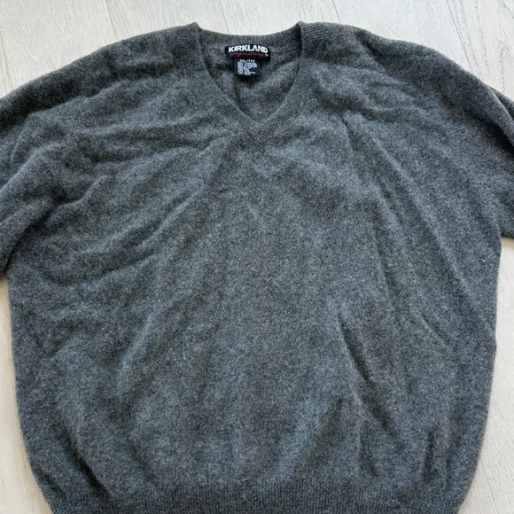 Kirkland Cashmere Charcoal Gray V-Neck Sweater XXL - Picture 2 of 4